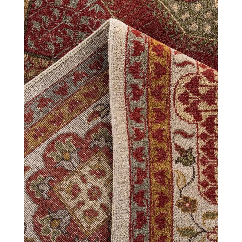 Ikat One-of-a-Kind Hand-Knotted Area Rug - White, 9' 1" x 12' 2" - 9' 1" x 12' 2"