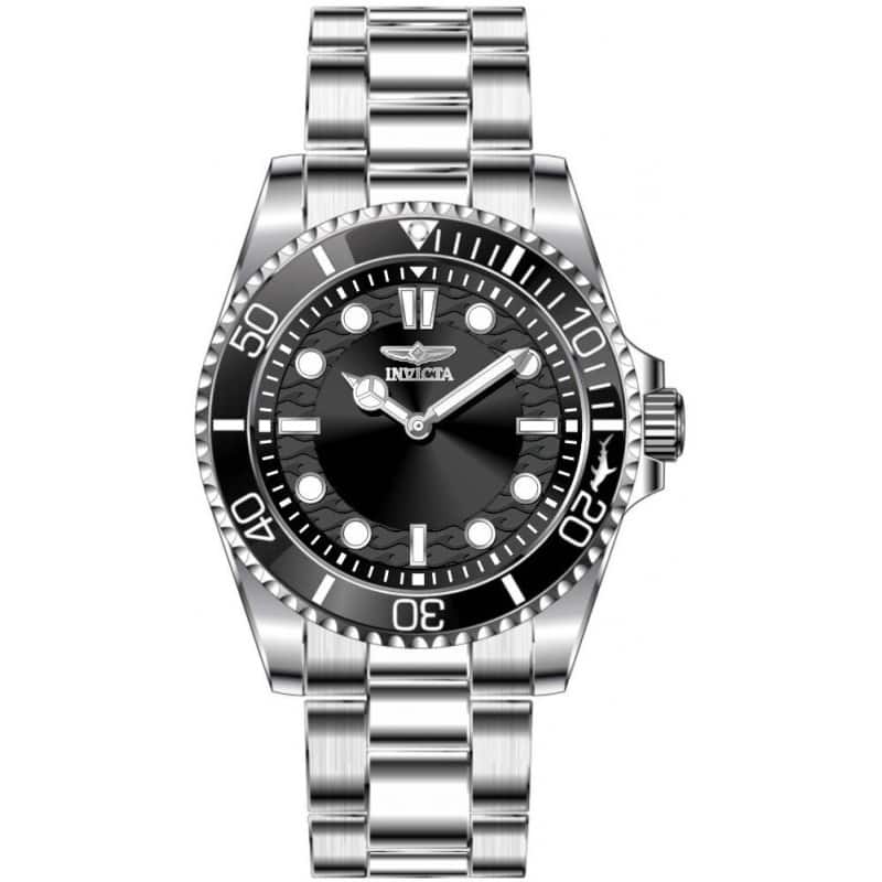 Invicta Men's 49693 Pro Diver Quartz PC20S Brass Dial Watch - Black