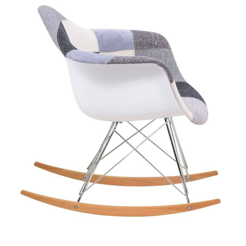 Wilson Twill Fabric Nursing Rocking Chair with Eiffel Base, Accent Armchair for Living Room & Bedroom