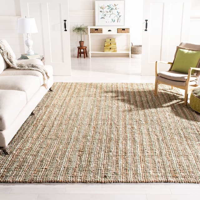 SAFAVIEH Jerneja Handmade Solid Chunky Jute Area Rug - 11' x 15' - Sage/Natural