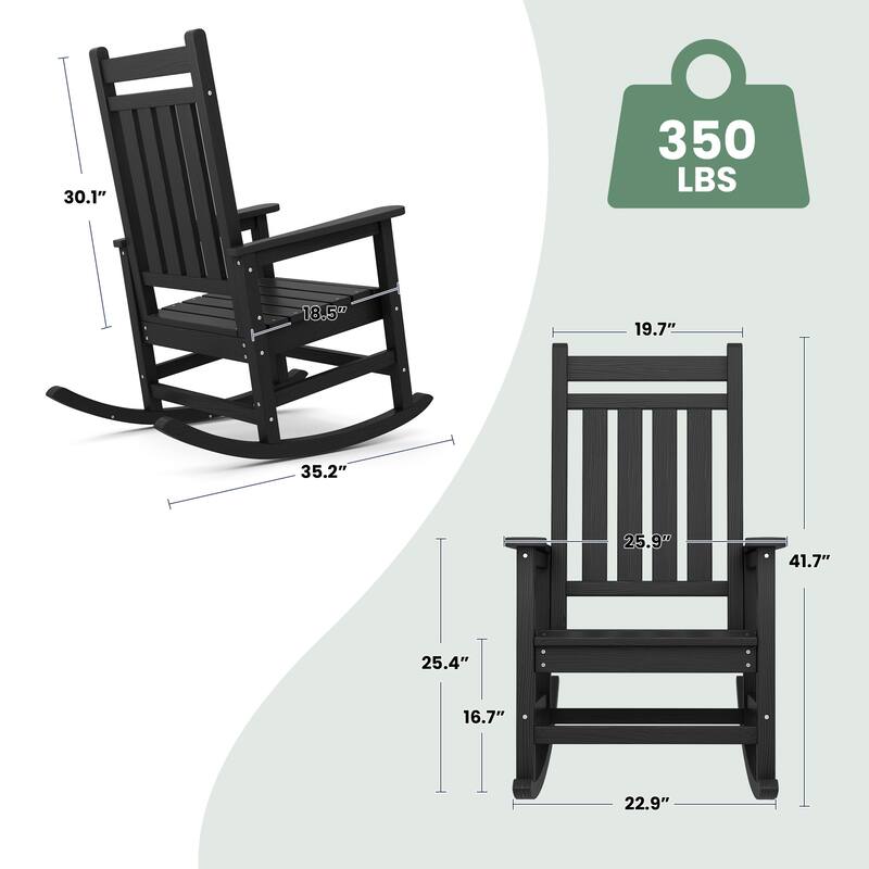 HDPE Outdoor Patio Rocking Plastic Adirondack Chair