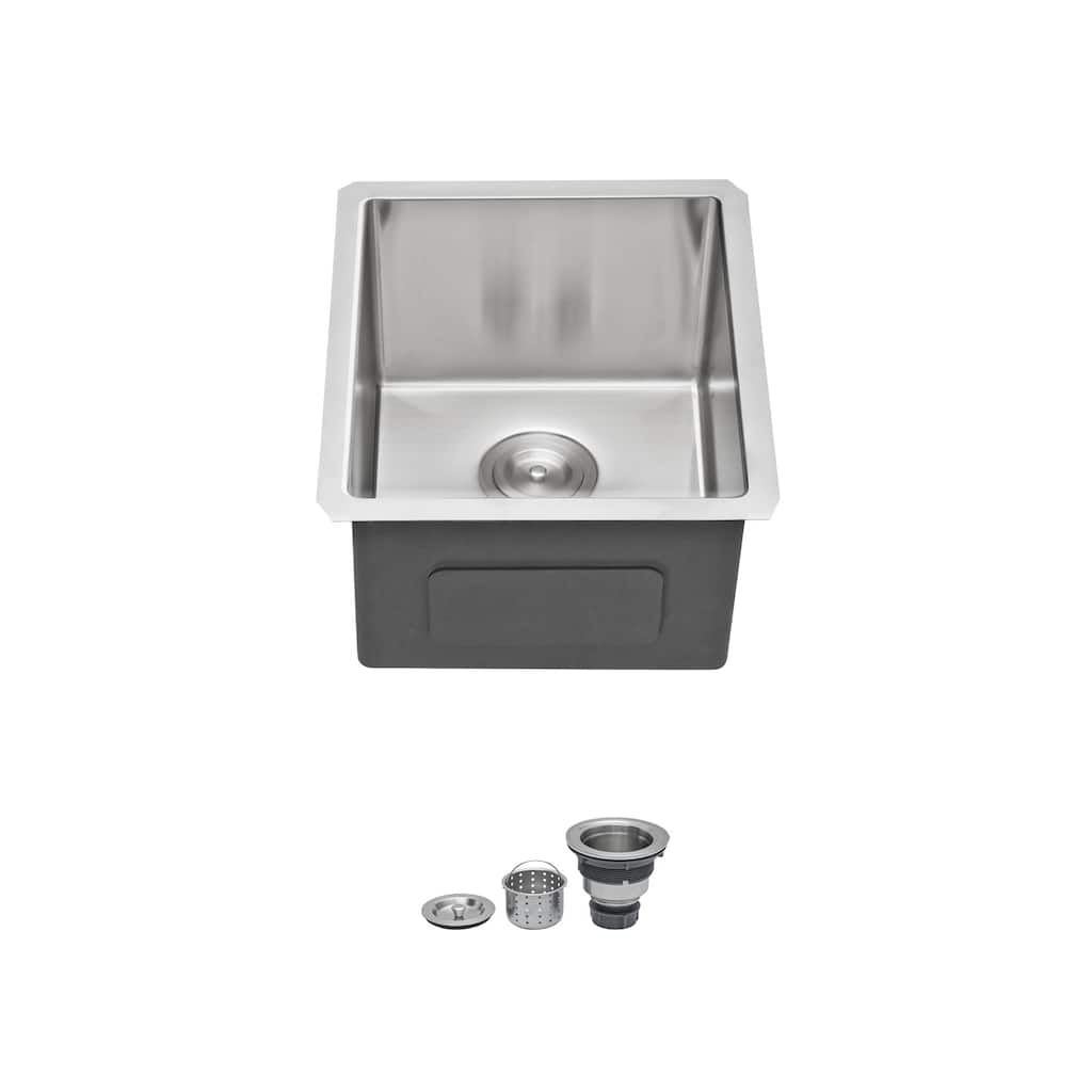 Undermount Kitchen Sink 16 Gauge 9 Inch Deep Single Bowl Kitchen Sink Basin, Includes Drain Assembly (No Additional Accessories)