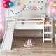 preview thumbnail 2 of 28, Twin Size Loft Bed with Slide, Multifunctional Design, White