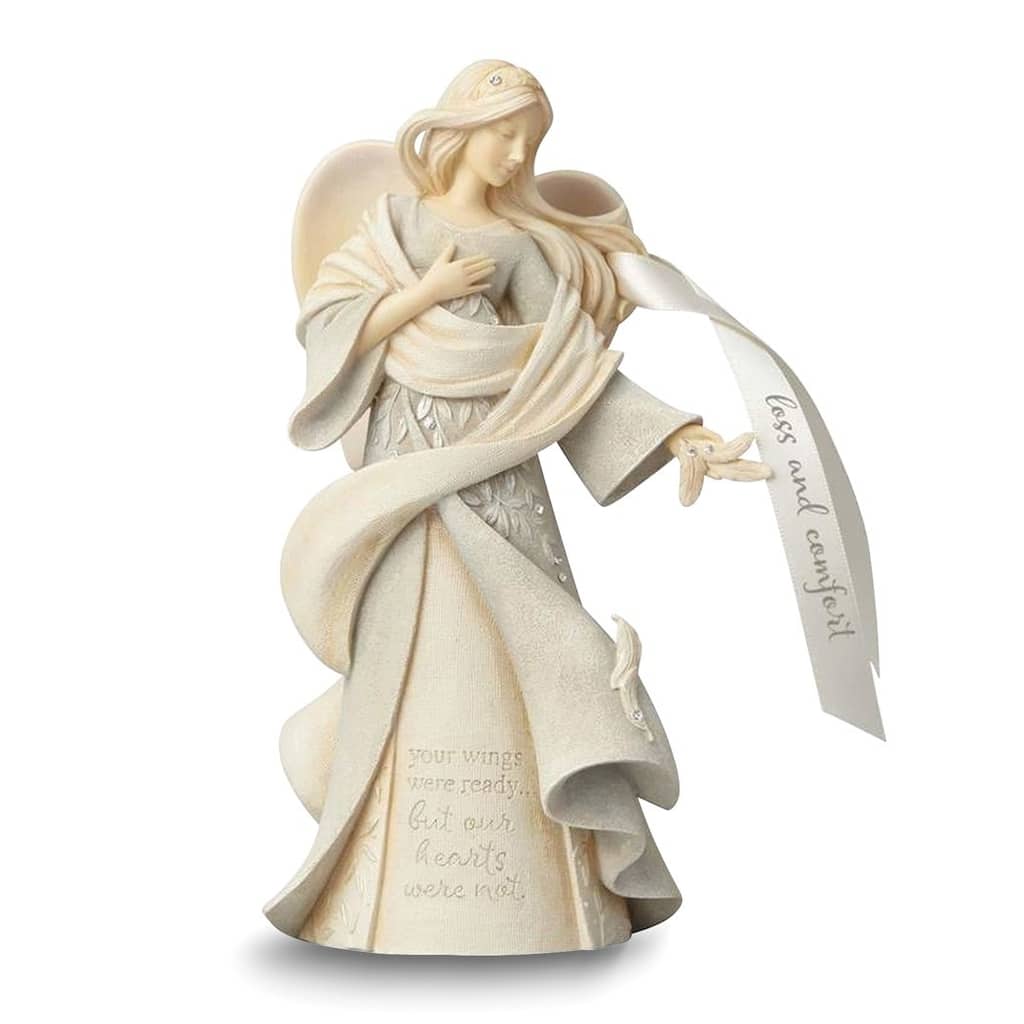 Foundations Loss and Comfort Angel Hand-Painted Stone Resin Figurine