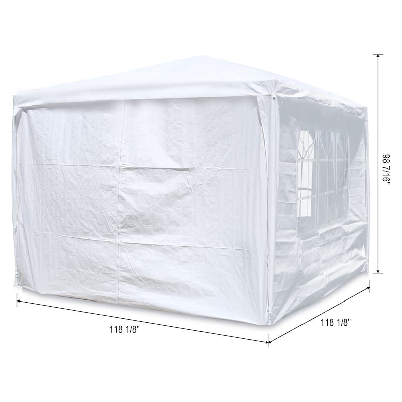 10'x10' Outdoor Tent Heavy Duty Gazebo Canopy with 4 Removable Walls - 10x10 ft