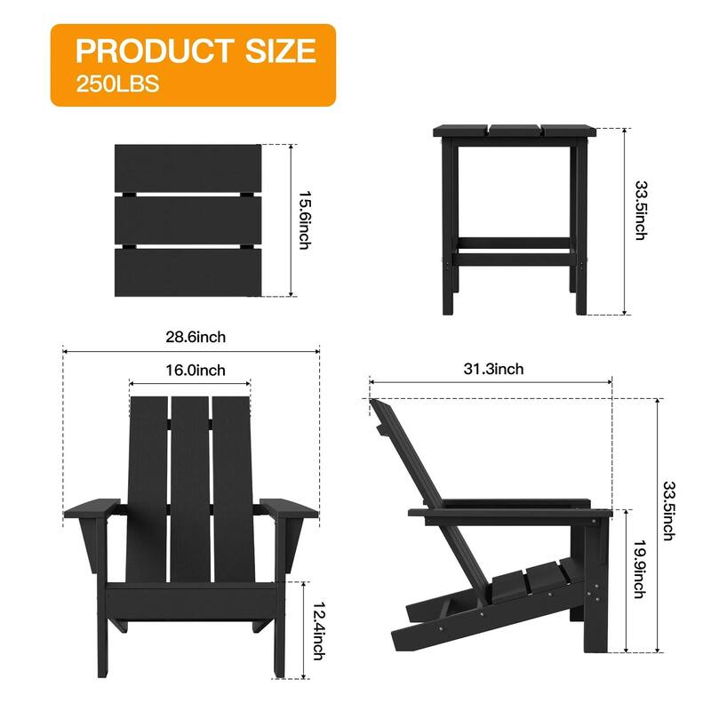 Kullavik 7-piece Adirondack Chair and Smokeless Fire Pit Table Set