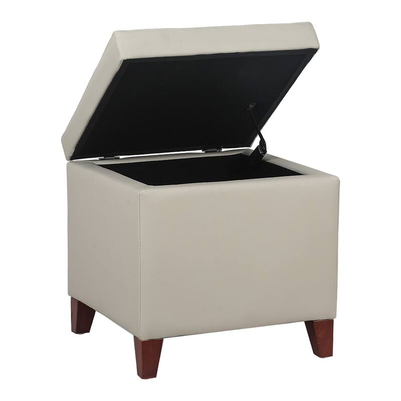 Adeco Bonded Leather Square Tufted Cubic Cube Storage Ottomans