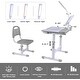 preview thumbnail 17 of 19, Kids Art Desk Drafting Table Desk Set with Adjustable Height, 40-Degree Tiltable Children Desktop, LED Light, Bookstand