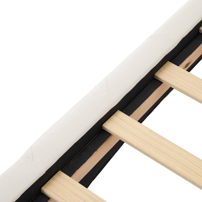 Christopher Knight Home - Modern Upholstered Platform Bed with Wood & Metal Frame with Button-Tufted Headboard