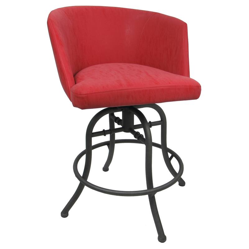 Swivel Tilt Counter 26" or Bar 30" Metal Bar Stool - Joey - Ruby Vinyl - Grey - Counter Height