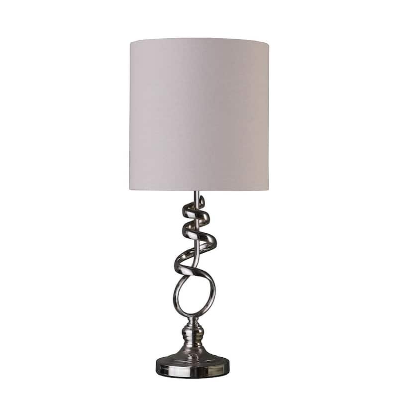 21.5-Inch Milo Abstract Brushed Silver Metal Table Lamp - Multicolor