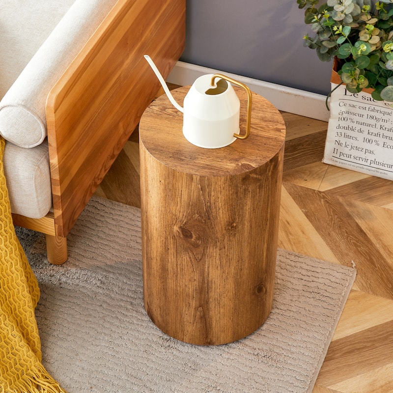 GDFStudio - Jackson Multi-Size Cylindrical Coffee Table Set with Wood-Grain Finish