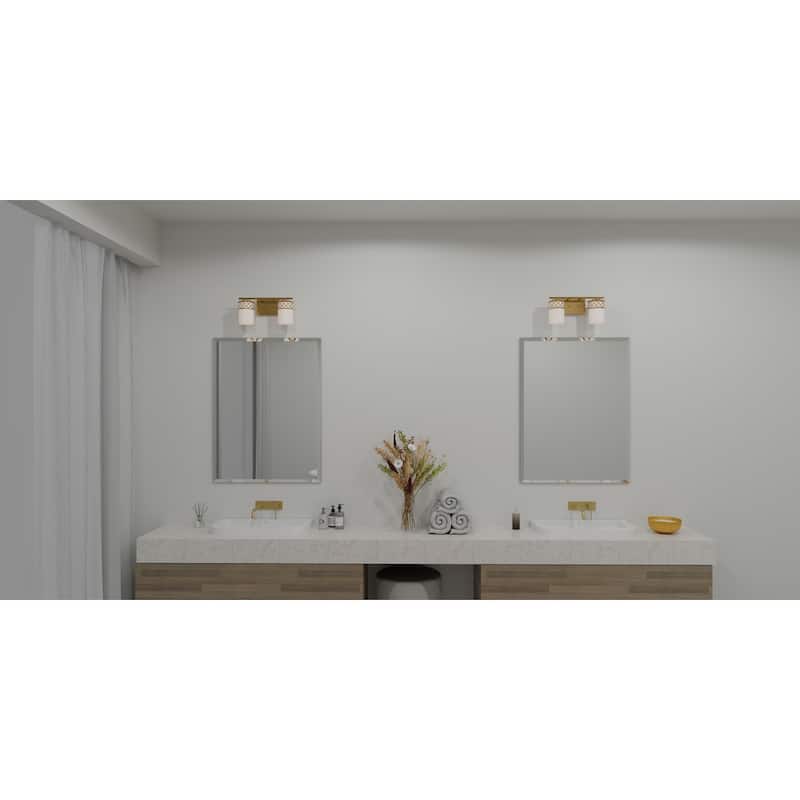 Tenley 2-Light Aged Brass Bath Light