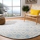 preview thumbnail 49 of 53, SAFAVIEH Handmade Marbella Asya Diamond Wool Rug 6' Round - Dark Blue/Ivory - Round