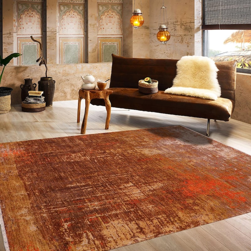 Modern Ziegler Randall Rust Gold Wool&Silk Rug - 7'10'' x 10'3''