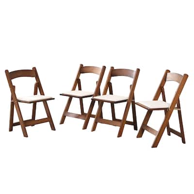 Set of 4 Folding Dining Chair Wood Side Chair Guest Chair Lounge Chair
