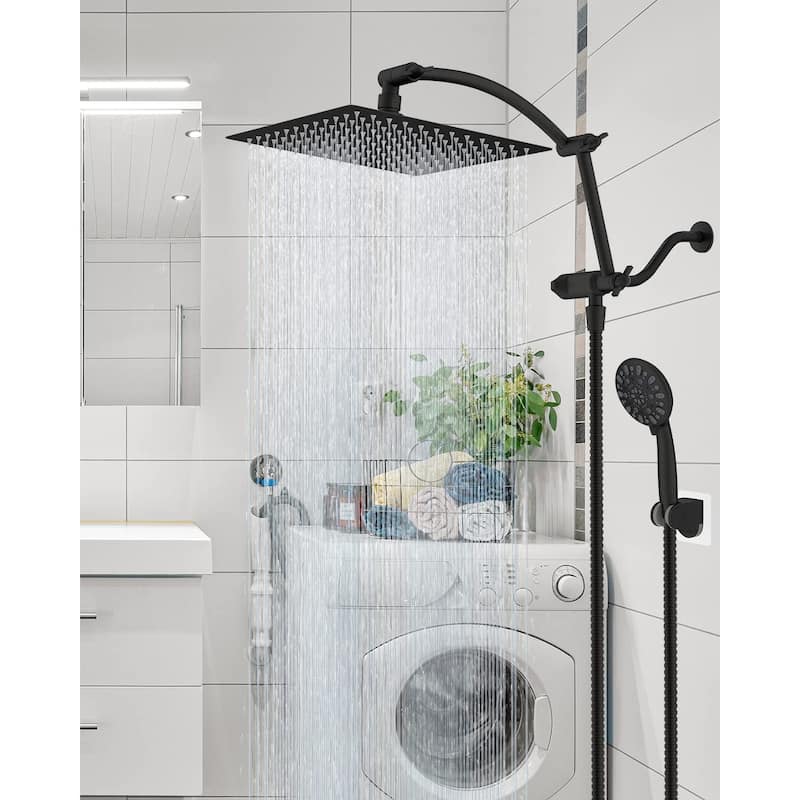 All Metal 10'' High Pressure Rainfall Shower Head With Handheld Spray