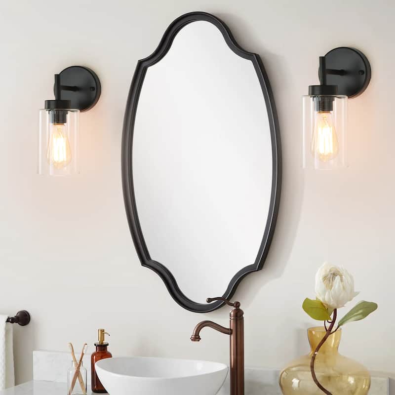 1-Light Modern Bathroom Vanity Light with Clear Glass Shades（Set of 2), Industrial Wall Sconces, Modern Wall Lights