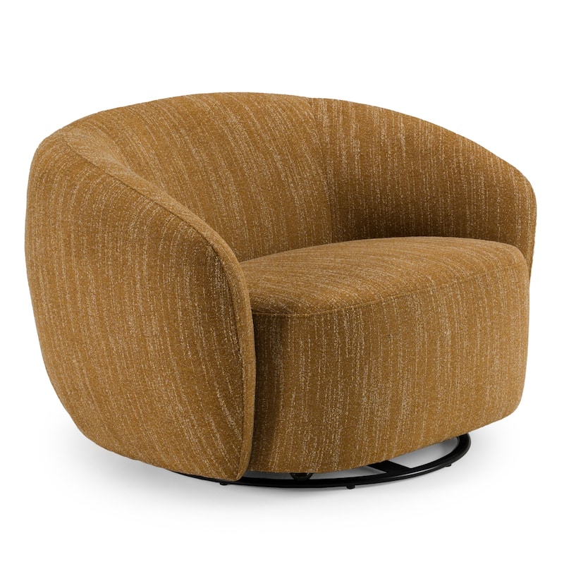 Divani Casa Norris Modern Mustard Fabric Swivel Accent Chair