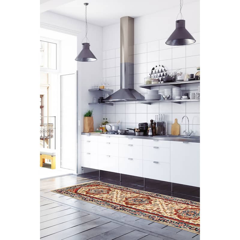 ECARPETGALLERY Hand-knotted Serapi Heritage Cream Wool Rug - 2'5 x 7'11
