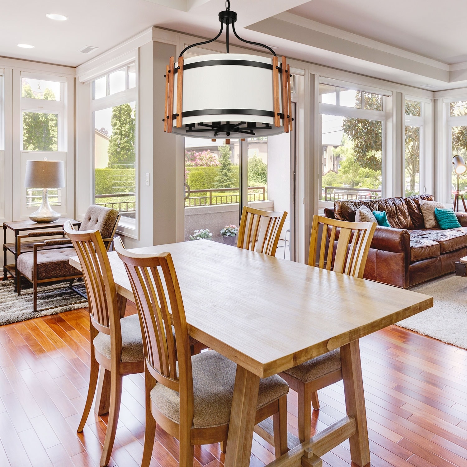 Dining room shop light with chain