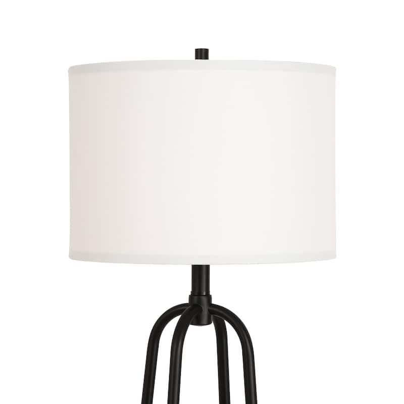 Matte Black Metal Floor Lamp with shelves