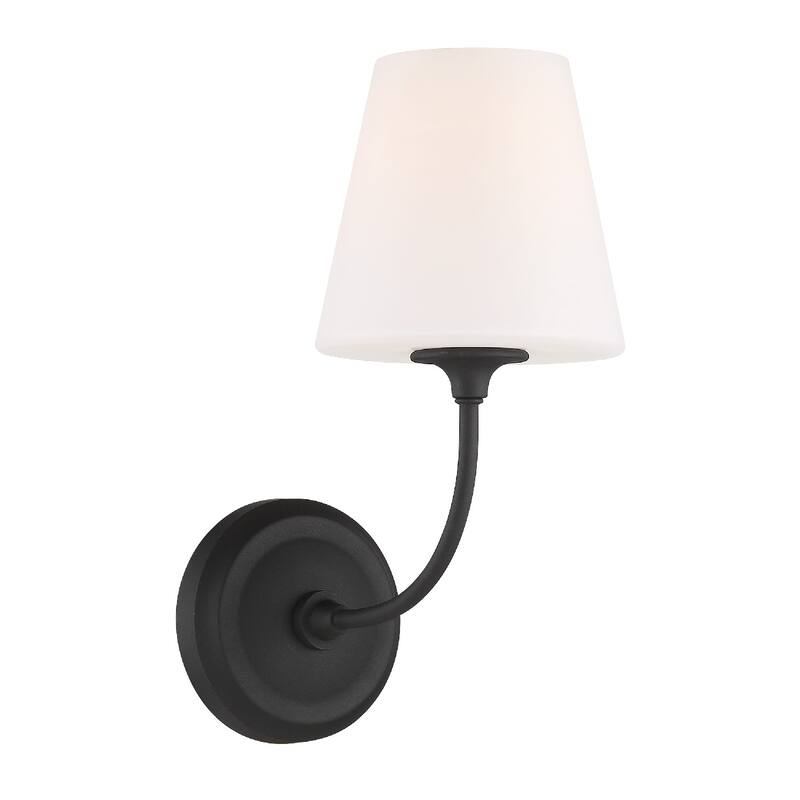 Libby Langdon Sylvan 1 Light Black Forged Wall Mount - 6'' W x 13.25'' H x 9.75'' D - 6'' W x 13.25'' H x 9.75'' D