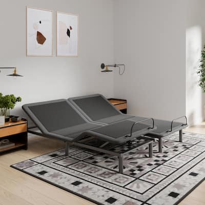 Bridgevine Home Flex Top Quick Assembly Adjustable Bed Frame with Voice Activated Controls