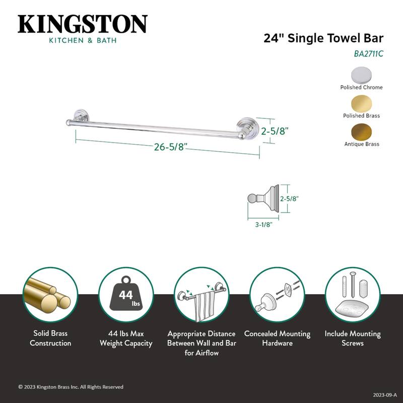 Kingston Brass Milano 24-Inch Towel Bar