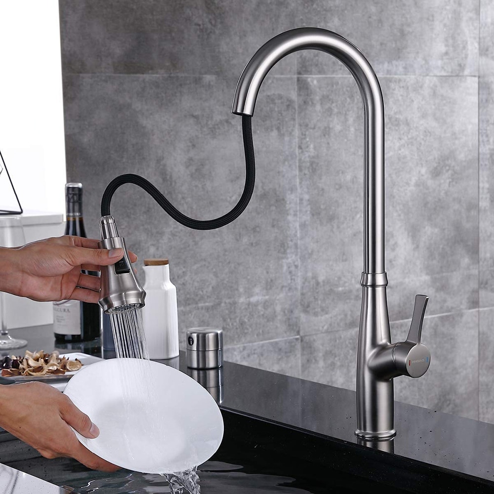 Pull Down Touch Bar Single Handle Kitchen Faucet With Side Spray Overstock 31641561