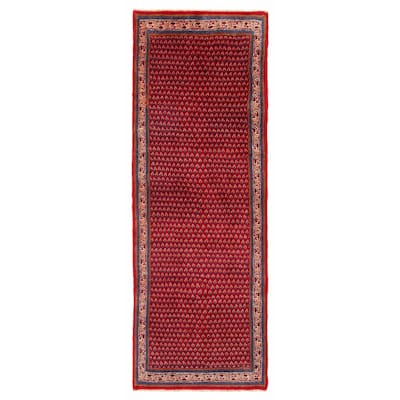 ECARPETGALLERY Hand-knotted Andelz Red Wool Rug - 3'5 x 9'8