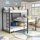 preview thumbnail 2 of 7, Hilt Contemporary Sand Black and Silver Twin Metal Triple Bunk Bed by Furniture of America