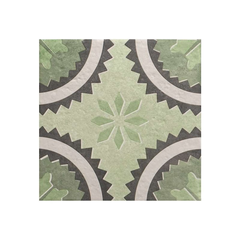 Verity Poppy 8x8 Matte Porcelain Encaustic Tile - Floor, Wall, Backsplash