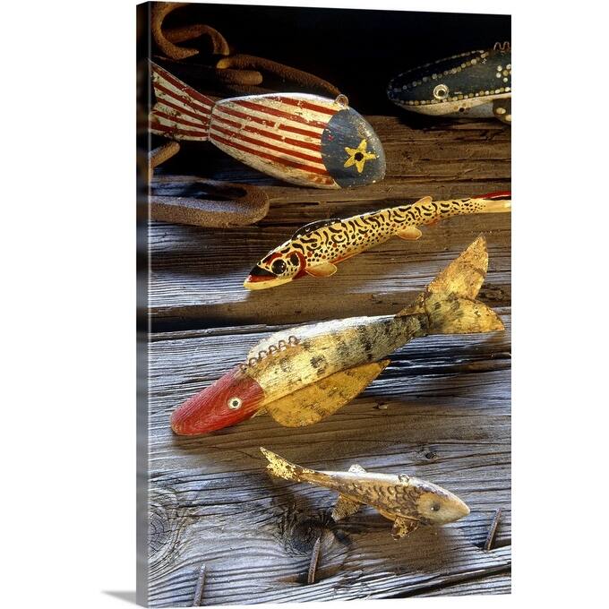"Antique fishing lures" Canvas Wall Art