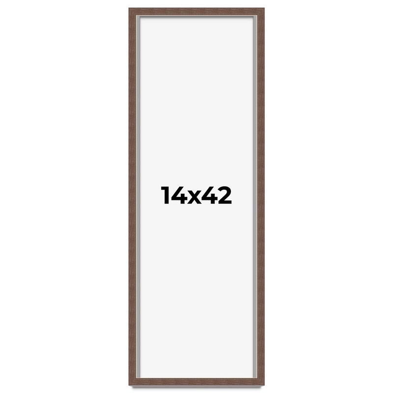 14x42 Shadow Box Frame Brown | 1.125 inches Deep Real Wood Rustic