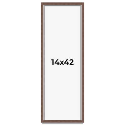 14x42 Shadow Box Frame Brown | 1.125 inches Deep Real Wood Rustic