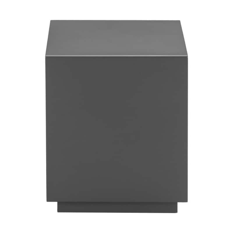 17-Inch Charcoal Aluminum Square End Table with Storage Shelf - 14” x 14” x 16.50”