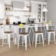 Andeworld farmhouse bar stools ,counter height bar stools set of 4 - Set of 4 - White - Bar height