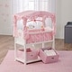 preview thumbnail 5 of 8, Badger Basket Canopy Doll Crib with Baskets, Bedding, and Mobile - White/Pink - 24" x 12" x 31"