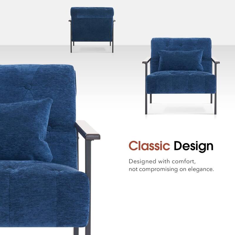 MCombo set of 2 Modern Accent, Ergonomics Lounge Chair for Living Room, Chenille, HQ417