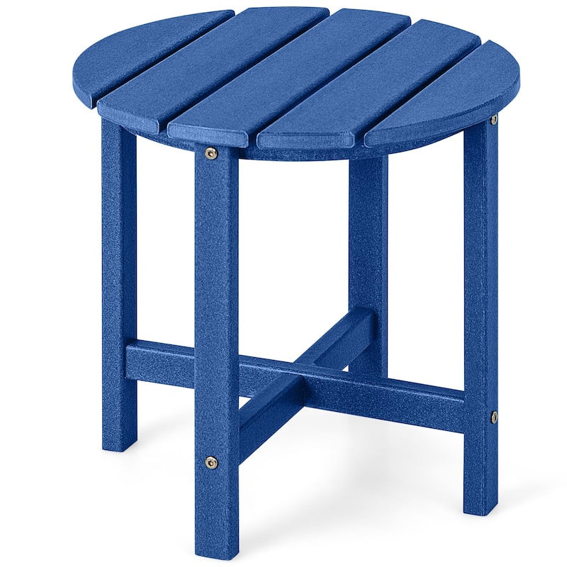 18'' Patio Adirondack Side Table Weather Resistant HDPE 4 Colors - Navy