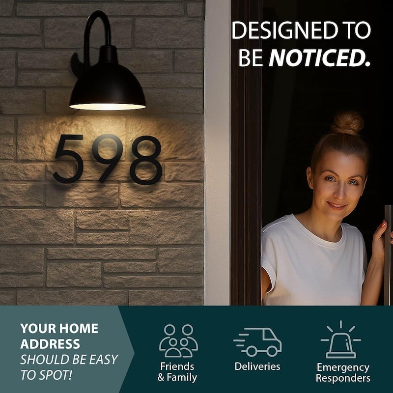 Mega Handles Modern Metal House Numbers | Heavy Duty Outdoor Address Digits | Easy to Install, Floating or Flush Mount Design