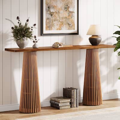 63'' Long Console Table, Wooden Sofa Table Behind the Couch Entryway Furniture