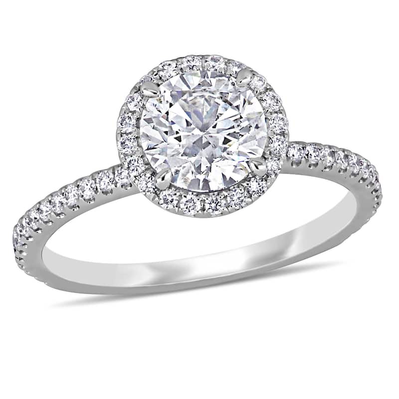 Miadora 1 1/3ct TDW Diamond Halo Engagement Ring in 14k White Gold