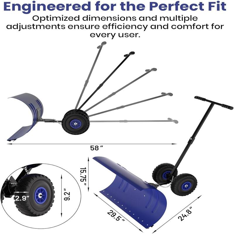 29-Inch Heavy-Duty Steel Snow ShovelSingle Pole