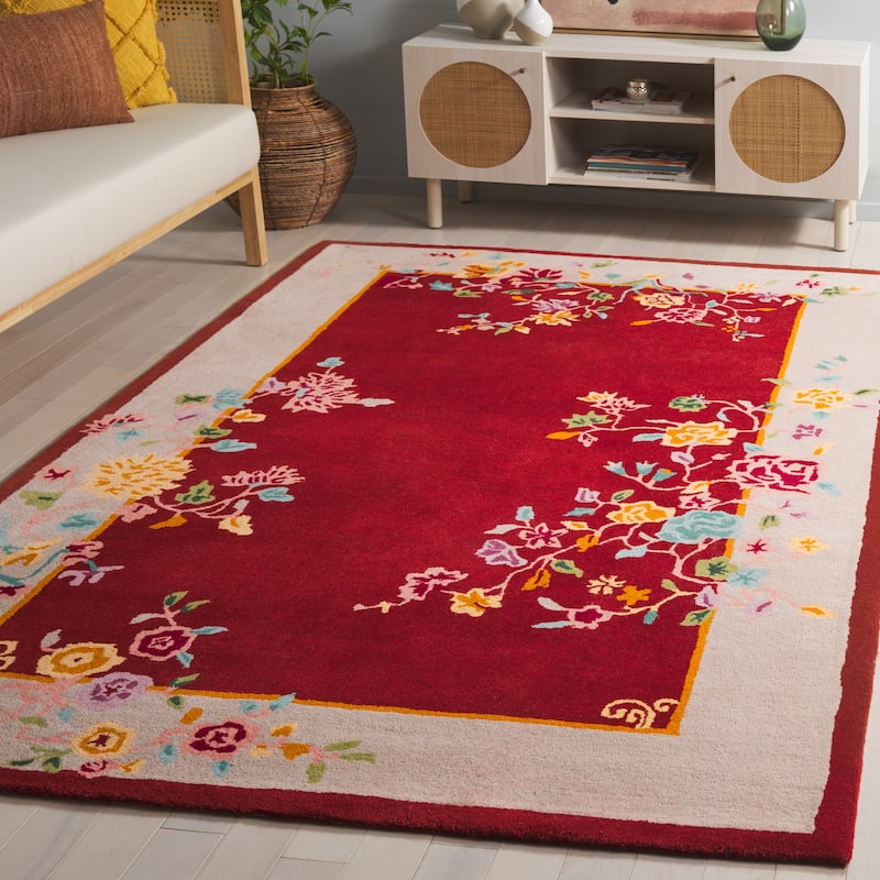 SAFAVIEH Handmade Metro Zornica Wool Rug - Rust/Beige - 6' Square