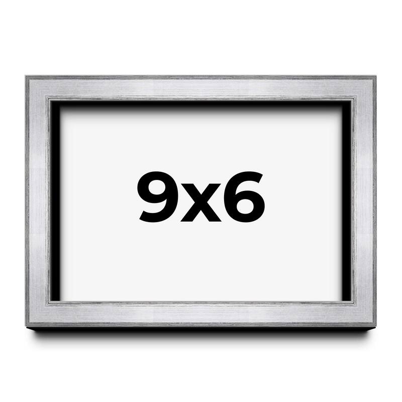 9x6 Shadow Box Frame Silver | 1.375 Inches Deep Real Wood Contemporary