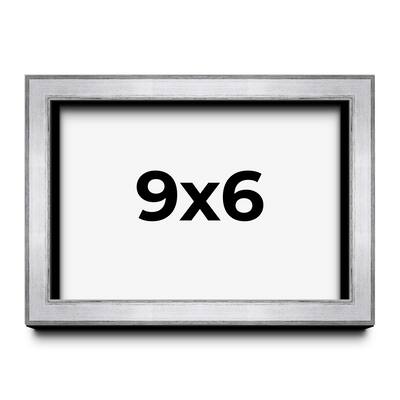 9x6 Shadow Box Frame Silver | 1.375 Inches Deep Real Wood Contemporary