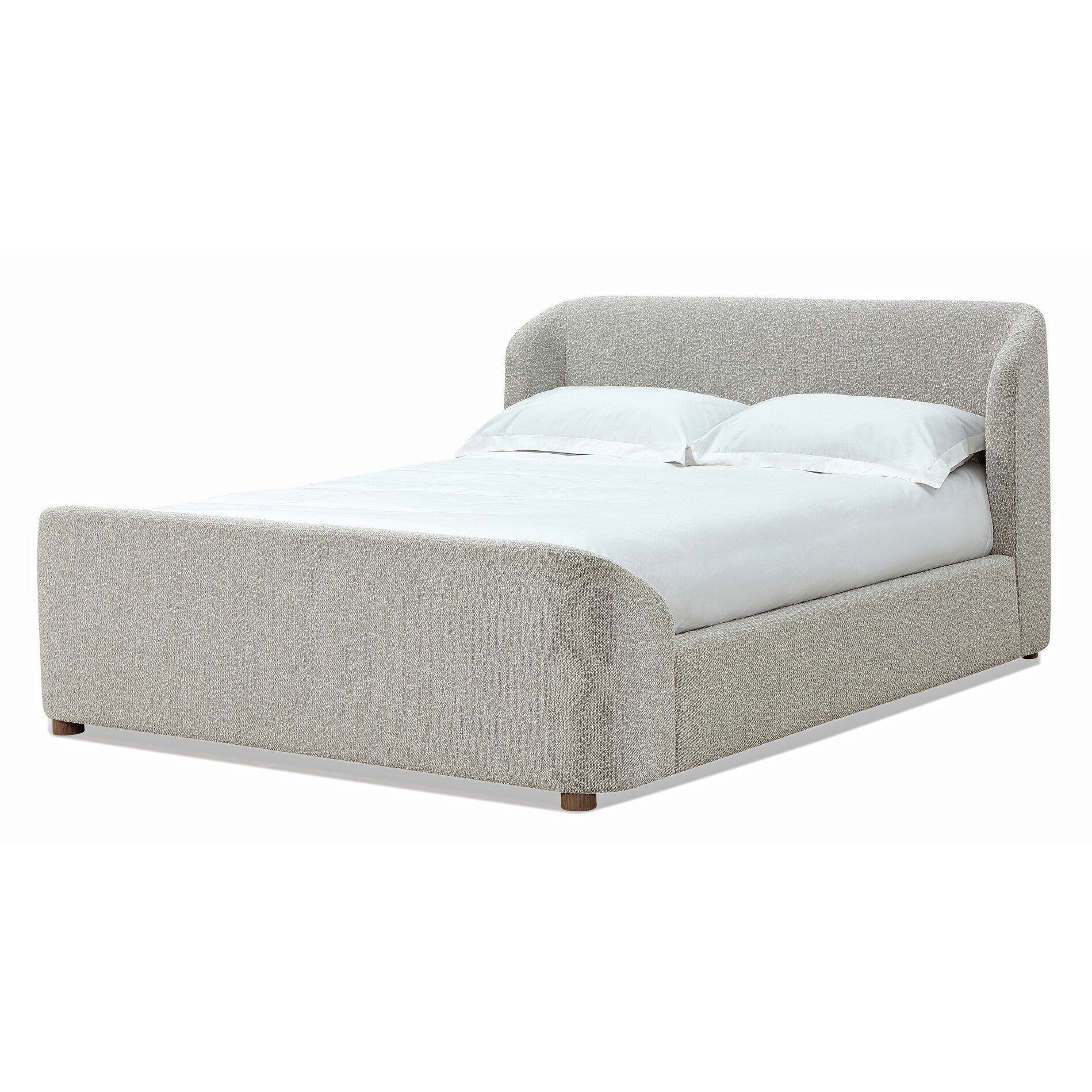 Kiki Upholstered Platform Bed in Cotton Ball Boucle