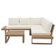 preview thumbnail 9 of 25, Outdoor 4 pieces V-Shaped Acacia Wood Sectional Sofa Set